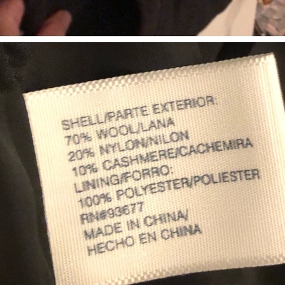 Wool Cashmere blend Tailored double breasted pea coat Size Large P - Picture 13 of 16